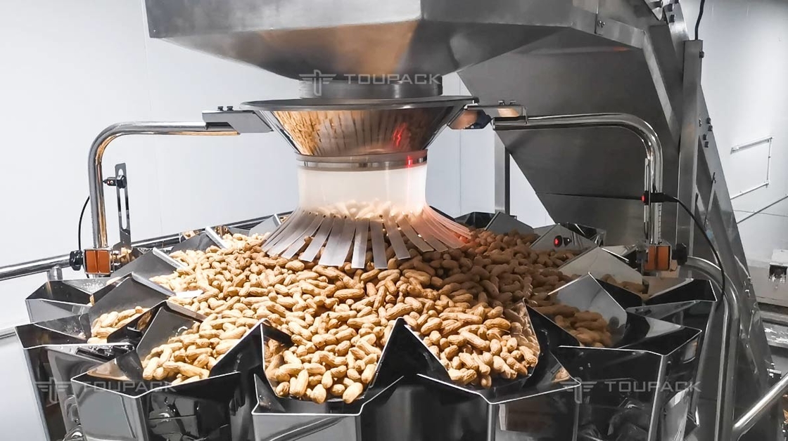 팁 수직 칭량 곤포기 2.5 킬로그램 땅콩 캐슈 넛 패키징 머신을 견디세요