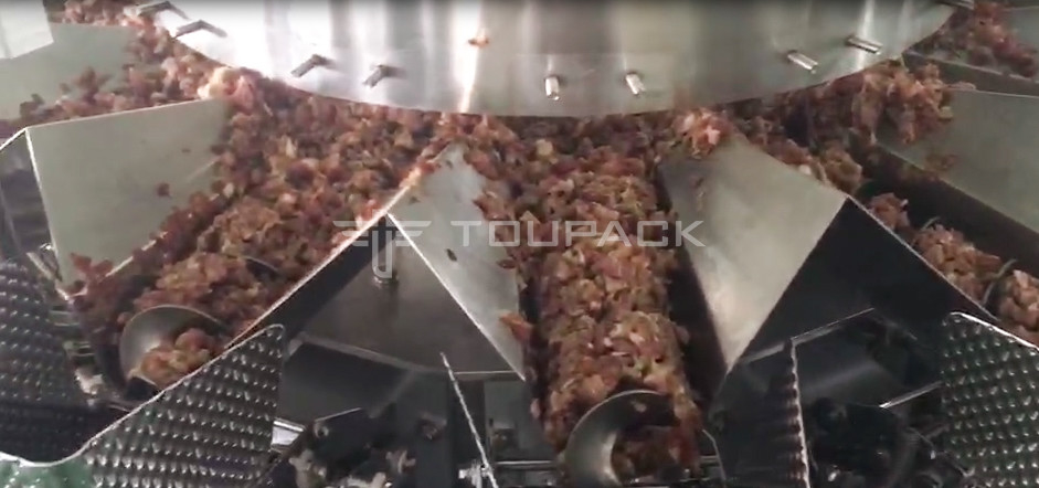 14 헤드 스루브 웨이거 2.0KW 410kg 마른 돼지고기 신선한 고기 가량 및 포장 기계