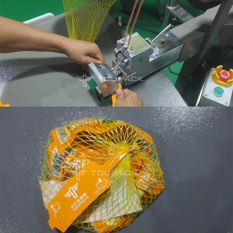 반자동 바나나 당근 포장 기계  Mesh Net Bag 무게 계산  네트 클리핑