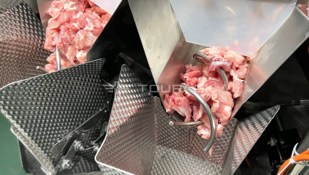 냉동 고기 신선한 생 돼지고기 고기 칩 肋骨 다중 머리 무게 가공기
