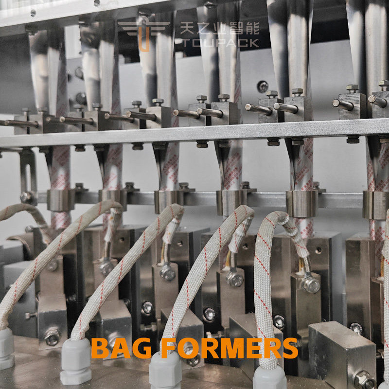 완전 자동 Vffs 케첩 포장 및 충전 기계 다중 트랙 수직 4면 씰 파우치 토마토 소스 포장 기계