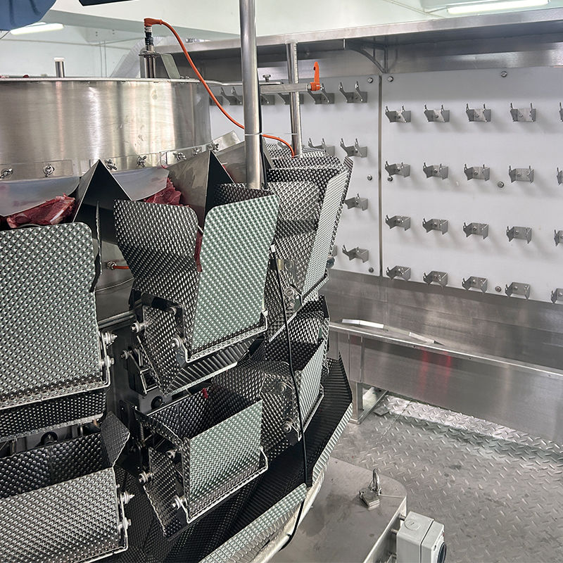 정밀하고 효율적인 자동 무게 및 리베이 스테이크를 위한 상자 포장 시스템