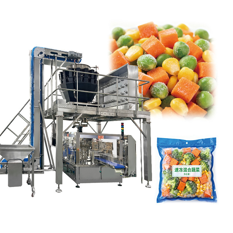 1kg 2kg Chicken Poultry Nuggets wings Meat Premade Pouch Multihead Weigher Stand up Pouch Rotary Fill Seal Packing Machine
