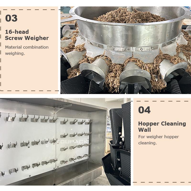 자동 닭고기 쇠고기 튀긴 지퍼 사전 제작 무게 채우기 포장 기계 냉동 해산물 도이팩 가방 포장 기계