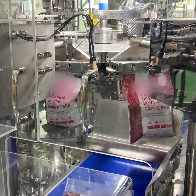 맞춤형 효율적인 탈수된 쇠고기 너그렛 수량 포고 포장 기계 식용 준비 된 쇠고기 다두 무게