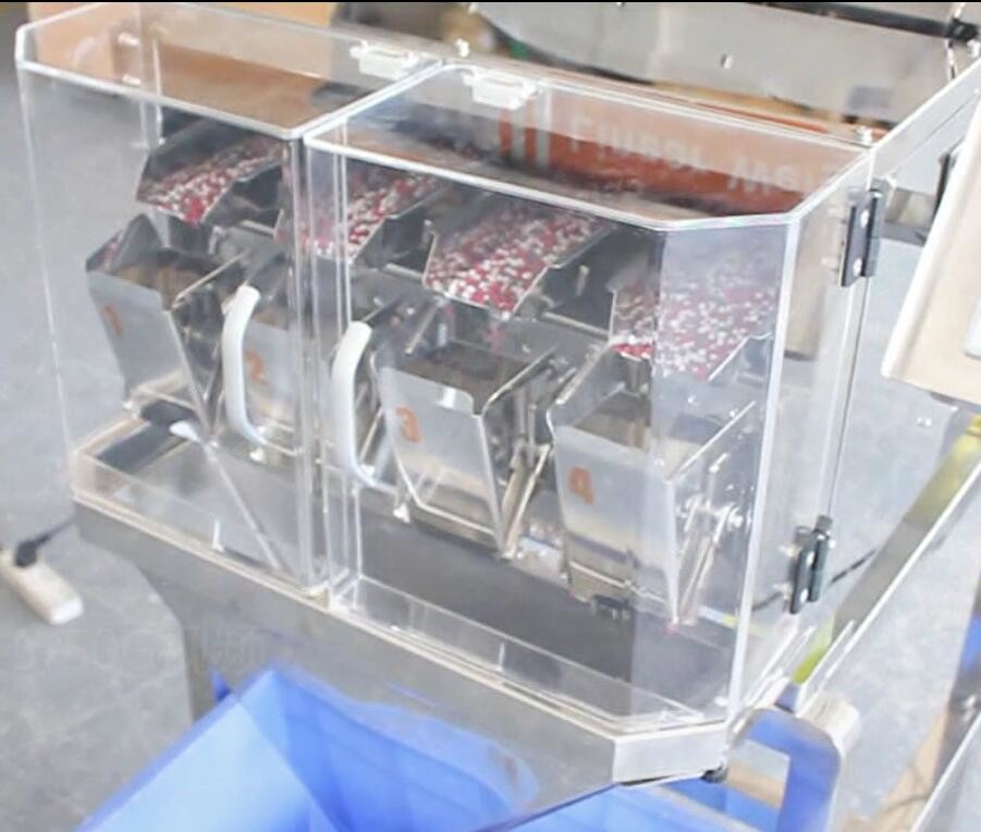 0.8KW 200g 4 헤드 0.5L 선형 계량기 포장기 80 P/M