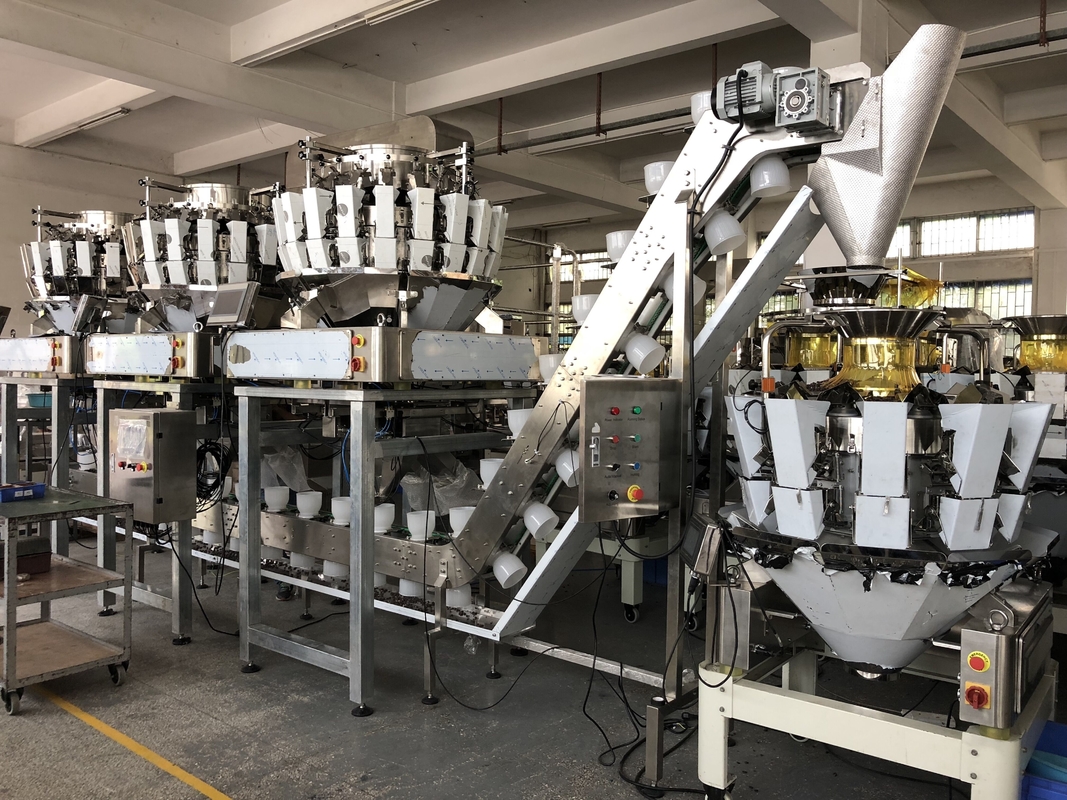 패치 블록 동안 0.75KW 피클 패키징 머신 측정할 수 있는 음식 안전한 사발 종류 술꾼들 컨베이어