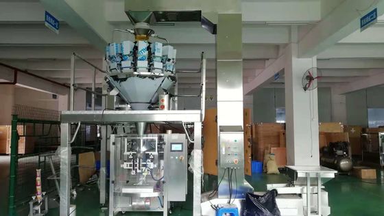 VFFS 수직 포장 기계 Multihead 무게를 다는 사람 음식 자동 모양 충분한 양 바다표범 어업
